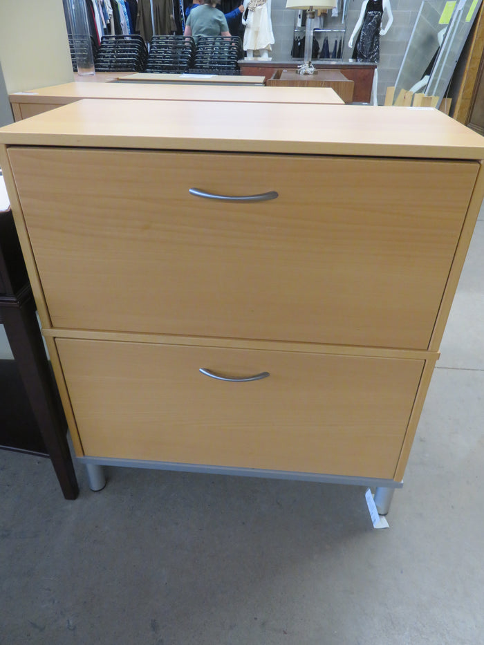 33.5"W Faux Wood Filing Cabinet with Two Drawers