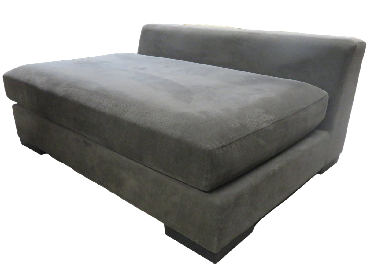 Partial Sectional Couch Grey Fabric