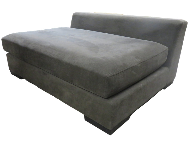 Partial Sectional Couch Grey Fabric