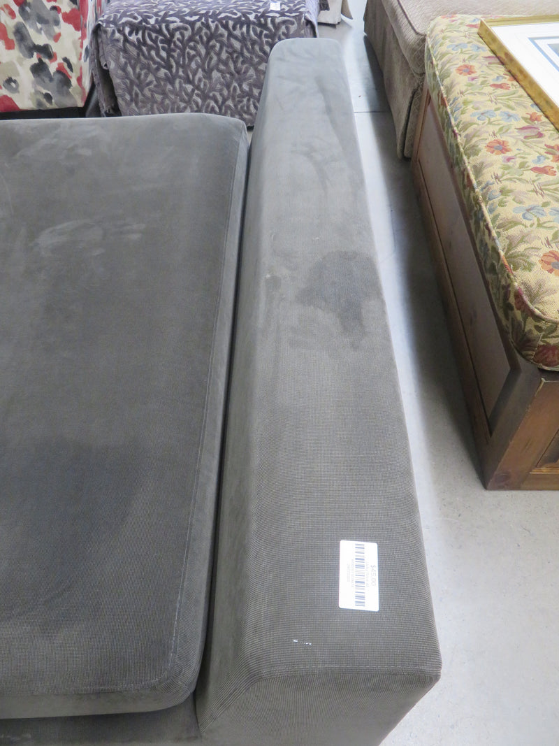 Partial Sectional Couch Grey Fabric