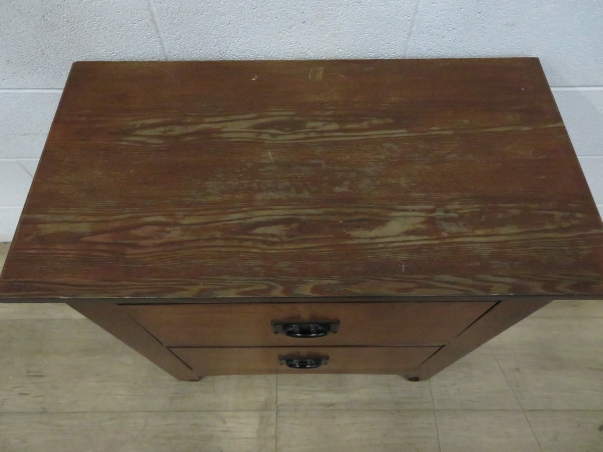 Solid Wood Two Drawer Side Table