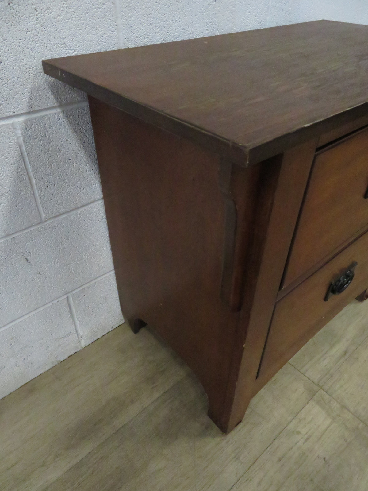 Solid Wood Two Drawer Side Table