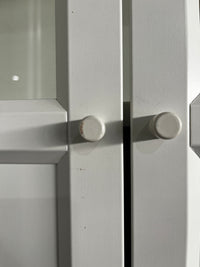 White Glass Door Bookcase w/ Glass Inserts