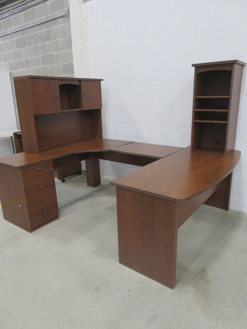 94"W Large Corner Desk with Shelves