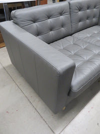 65.5"W Modern Style Love Seat in Gray Leather