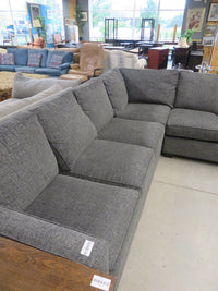 108"W 3-Piece Sectional in Gray Fabric