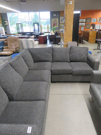 108"W 3-Piece Sectional in Gray Fabric