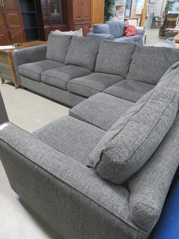 108"W 3-Piece Sectional in Gray Fabric