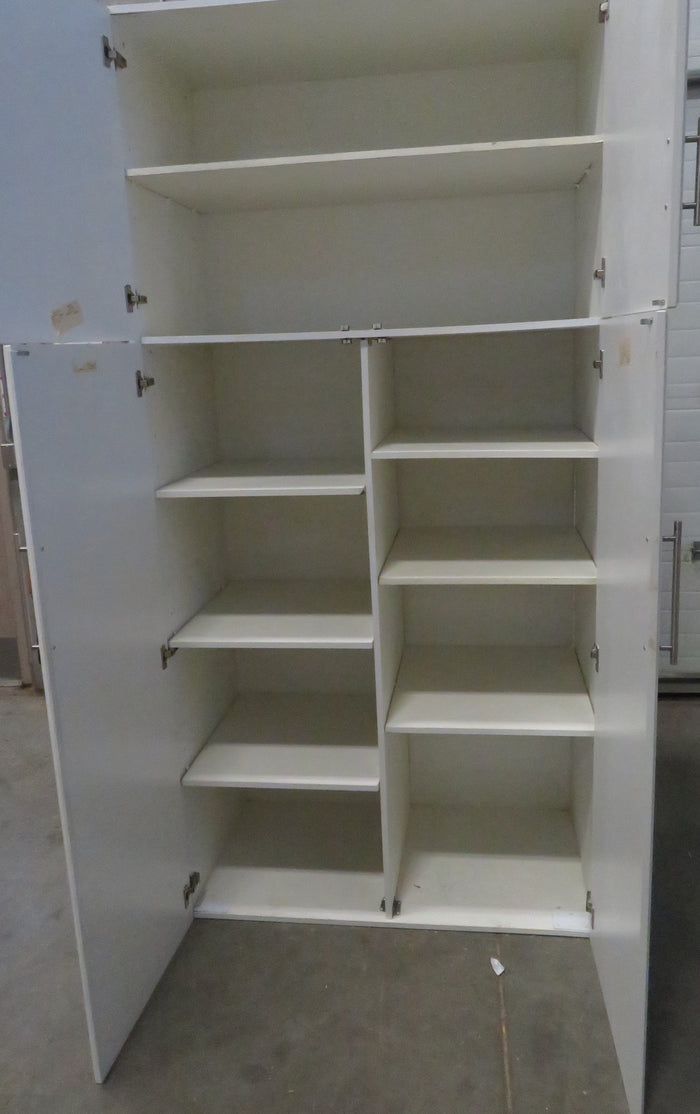 88" Tall White Kitchen Pantry with 4-Doors