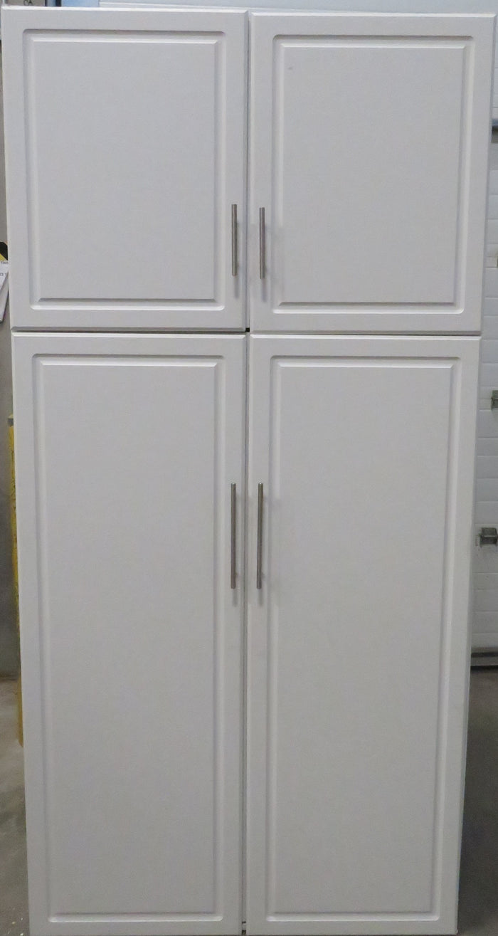 88" Tall White Kitchen Pantry with 4-Doors (Missing 3 Shelves)