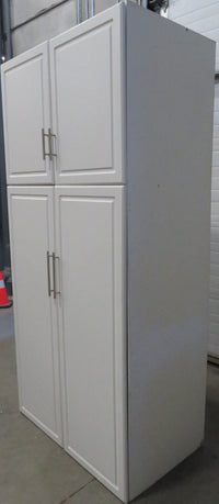 88" Tall White Kitchen Pantry with 4-Doors (Missing 3 Shelves)