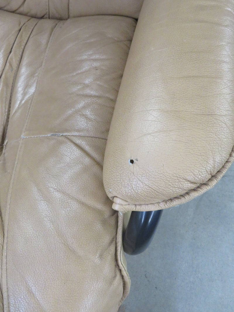 32"W Leather Swivel Recliner with Ottoman