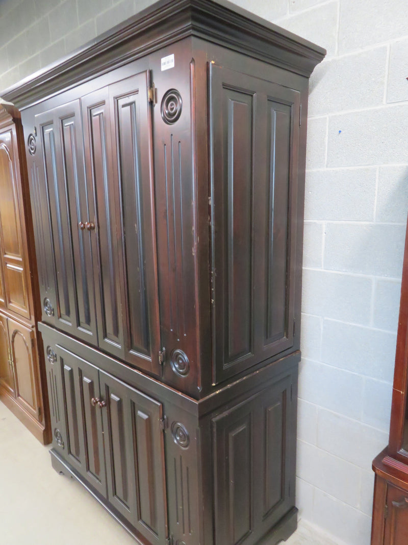 53.5"W 2-Piece Media Centre in Dark Stained Wood