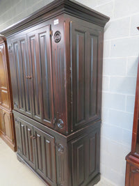 53.5"W 2-Piece Media Centre in Dark Stained Wood