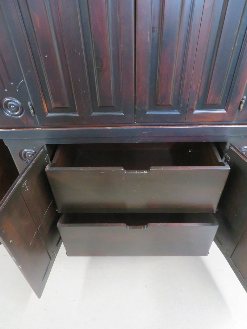 53.5"W 2-Piece Media Centre in Dark Stained Wood