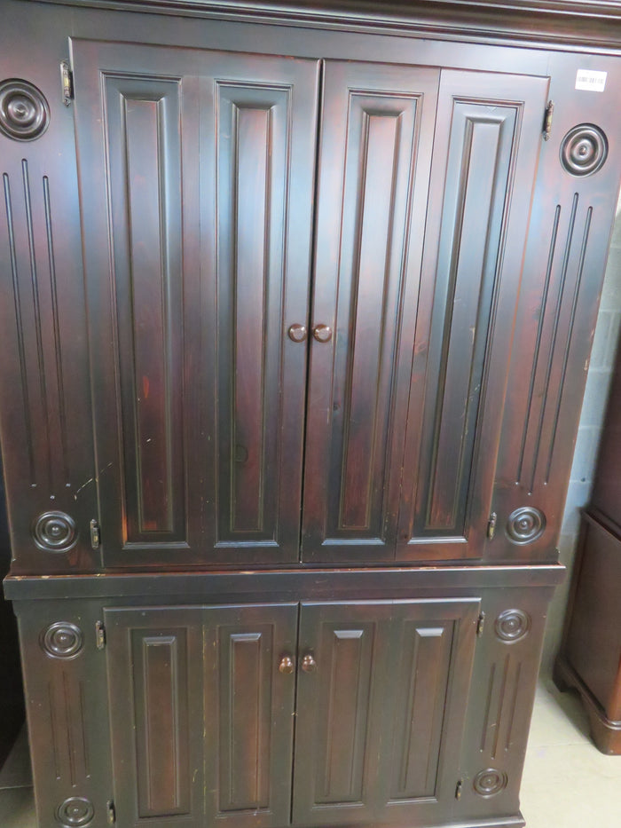 53.5"W 2-Piece Media Centre in Dark Stained Wood