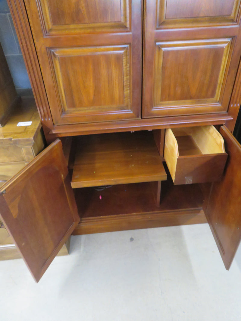 36"W Media Centre in Light Stained Wood