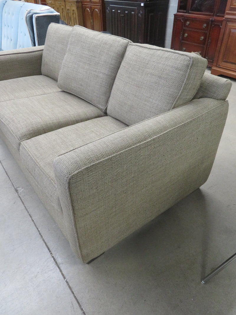78"W 3-Seat Sofa in Brown Fabric