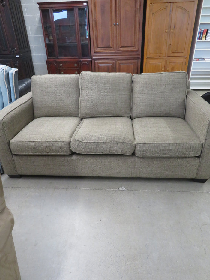 78"W 3-Seat Sofa in Brown Fabric
