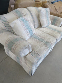 64"W Love Seat in Striped Fabric