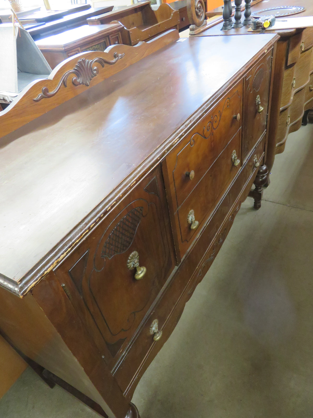 54"W Vintage Solid Wood Side Board