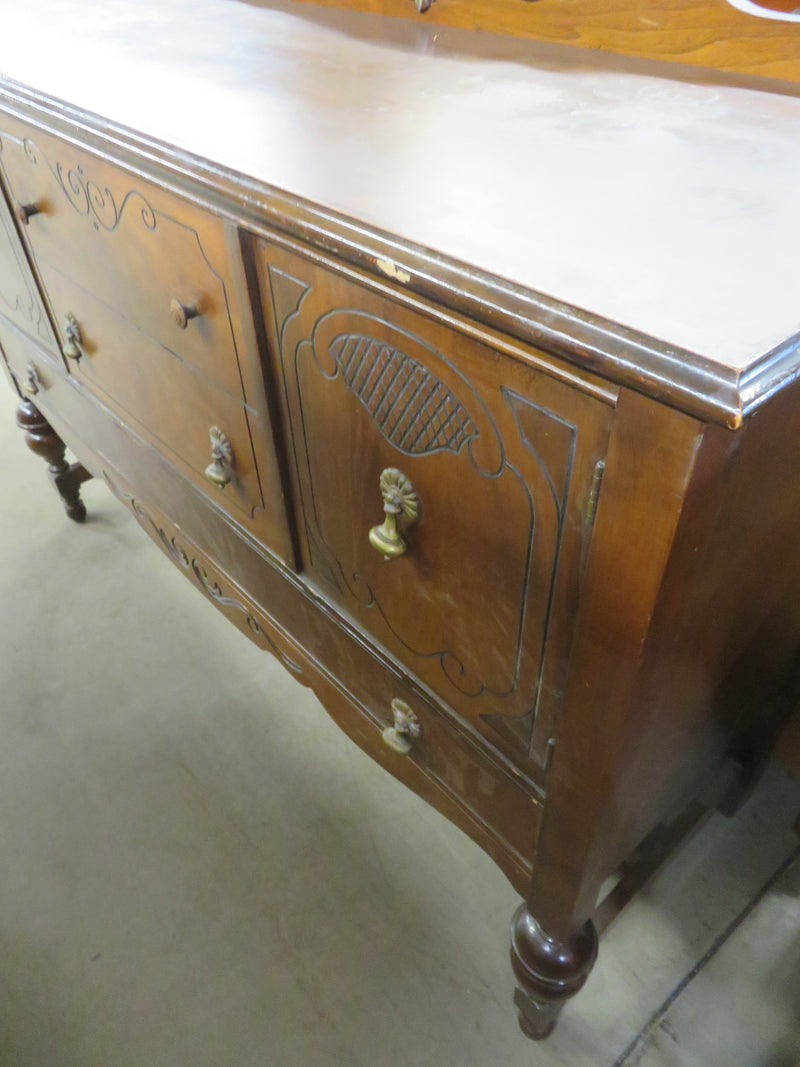 54"W Vintage Solid Wood Side Board