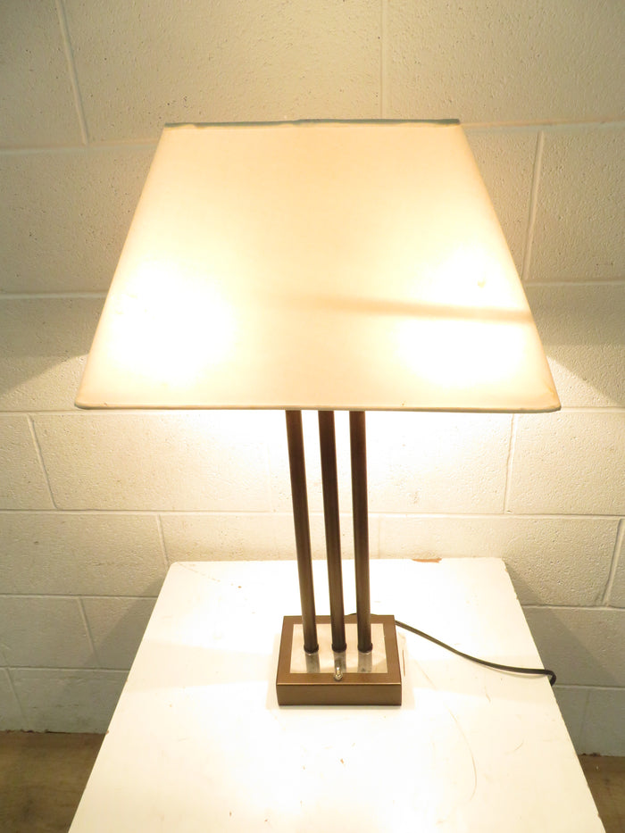 Brass and Chrome Two Light Table Lamp