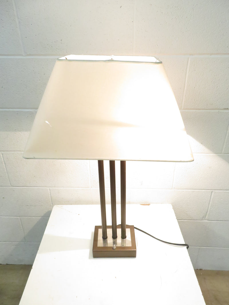 Brass and Chrome Two Light Table Lamp