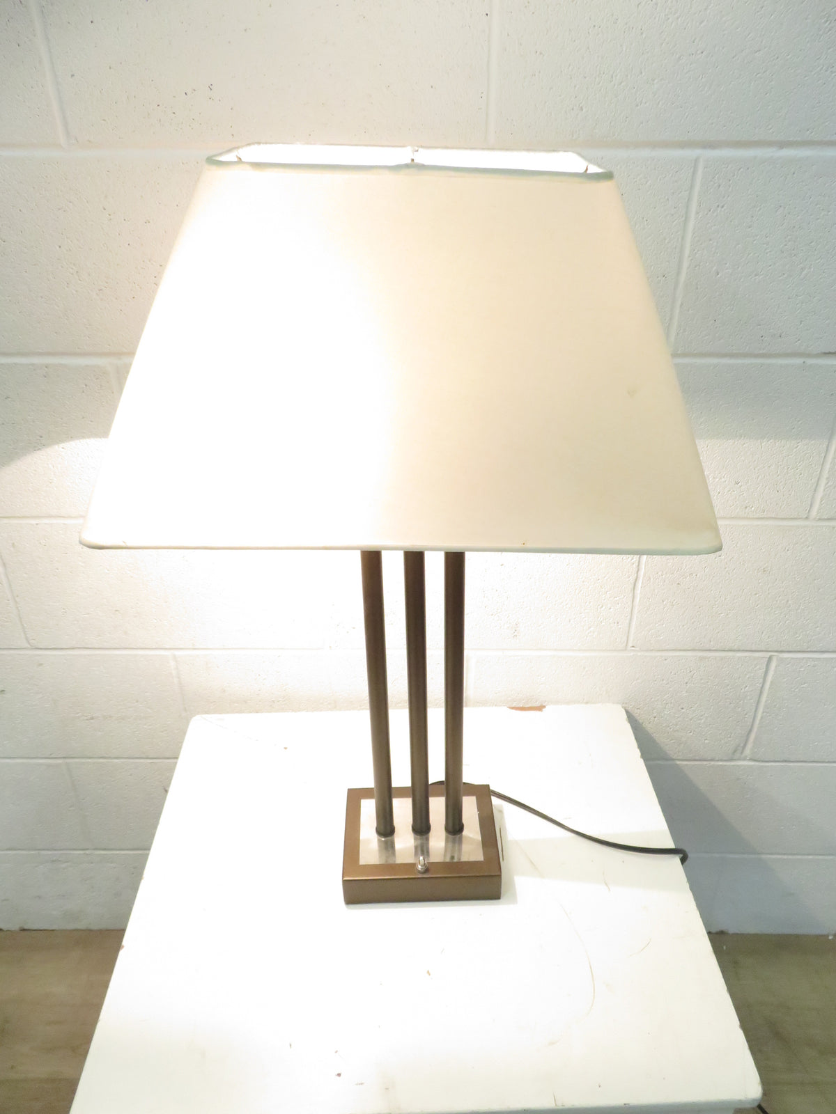 Brass and Chrome Two Light Table Lamp