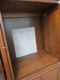 42"W 1-Piece Media Centre in Dark Stained Wood