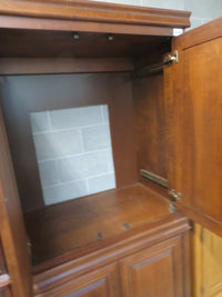 42"W 1-Piece Media Centre in Dark Stained Wood