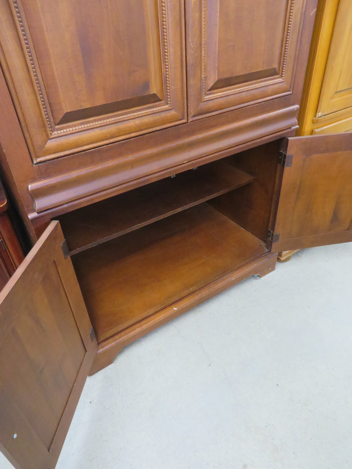 42"W 1-Piece Media Centre in Dark Stained Wood