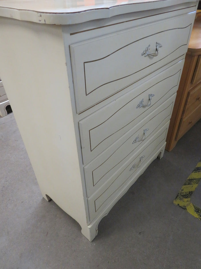 34"W 4-Drawer Dresser in Off-White