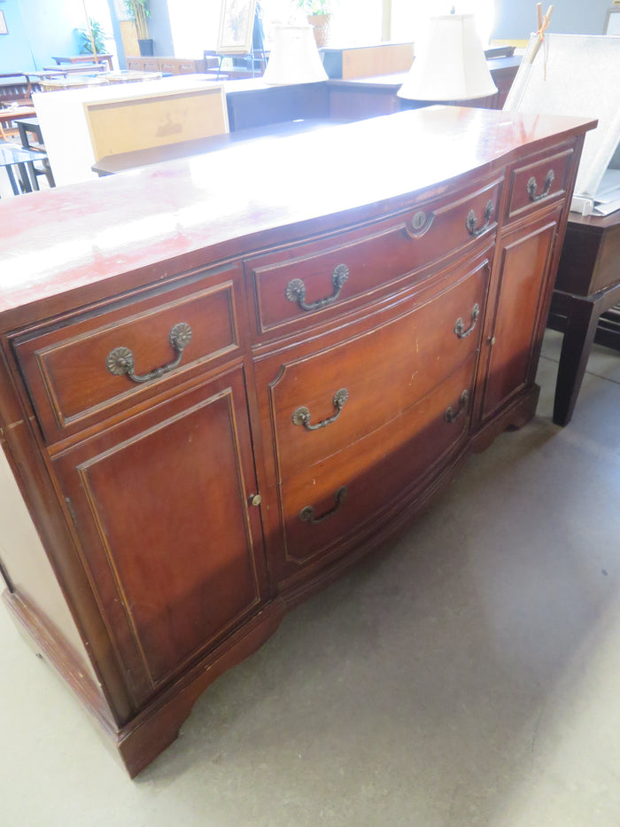 58"W Vintage Solid Wood Side Board