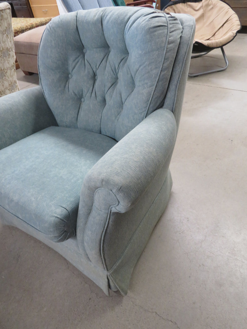 35"W Armchair in Turquoise Blue