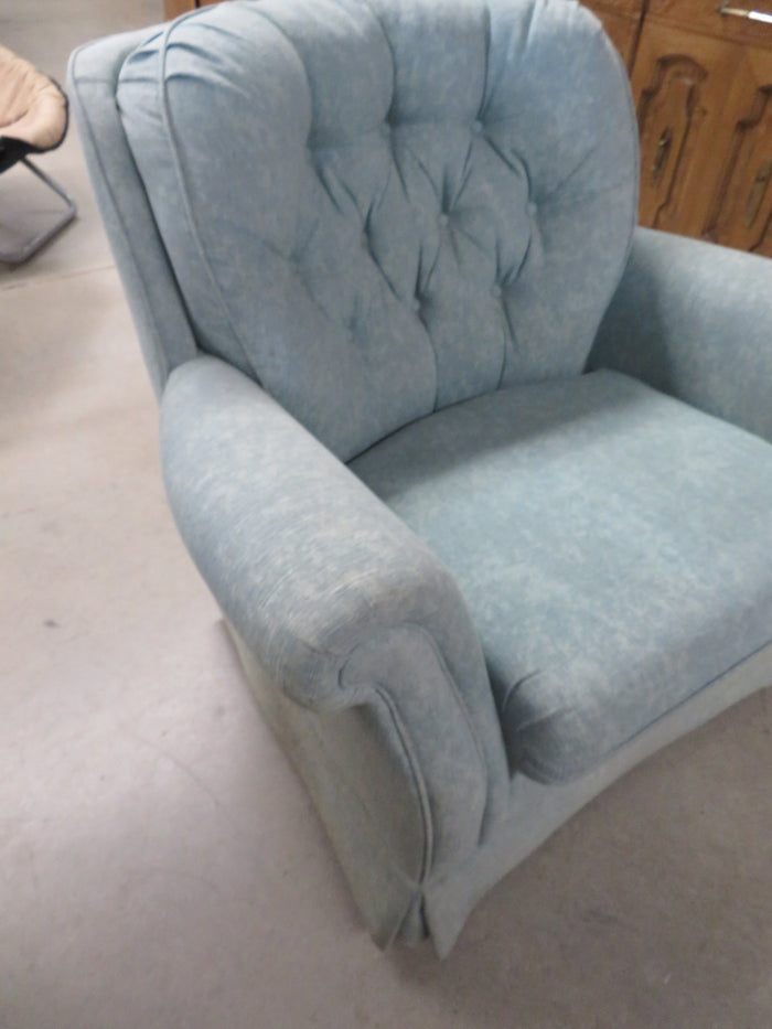 35"W Armchair in Turquoise Blue
