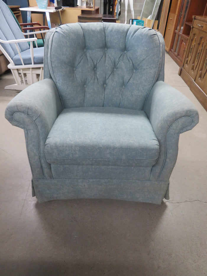 35"W Armchair in Turquoise Blue