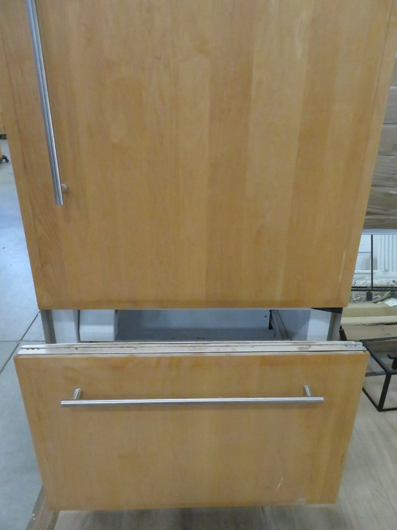 Ultraline Fridge Freezer with Wood Doors