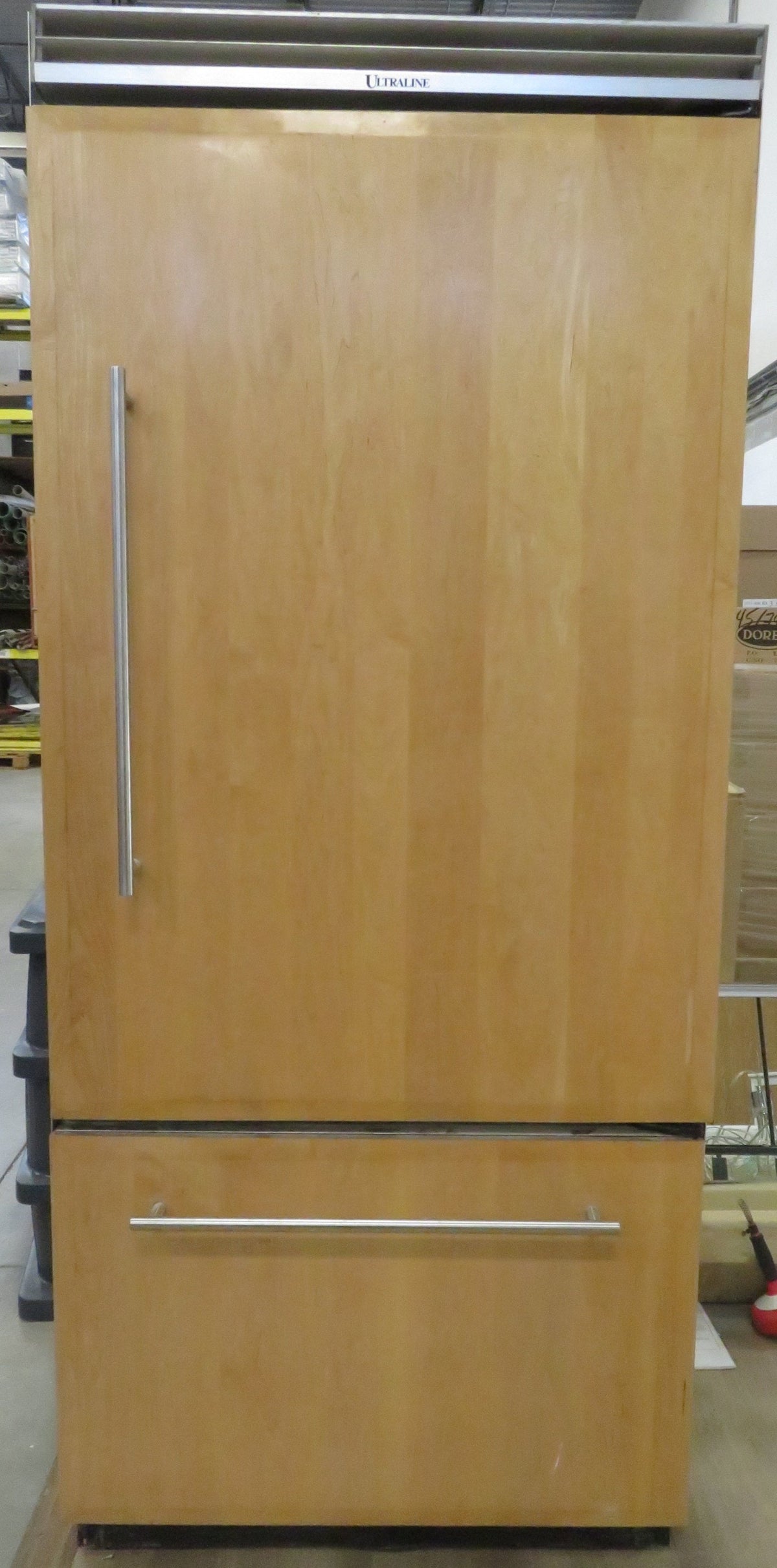 Ultraline Fridge Freezer with Wood Doors