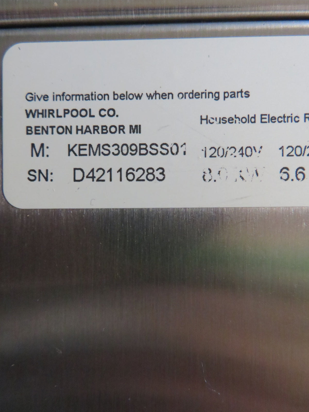 30"W Kitchenaid Double Wall Oven Stainless steel