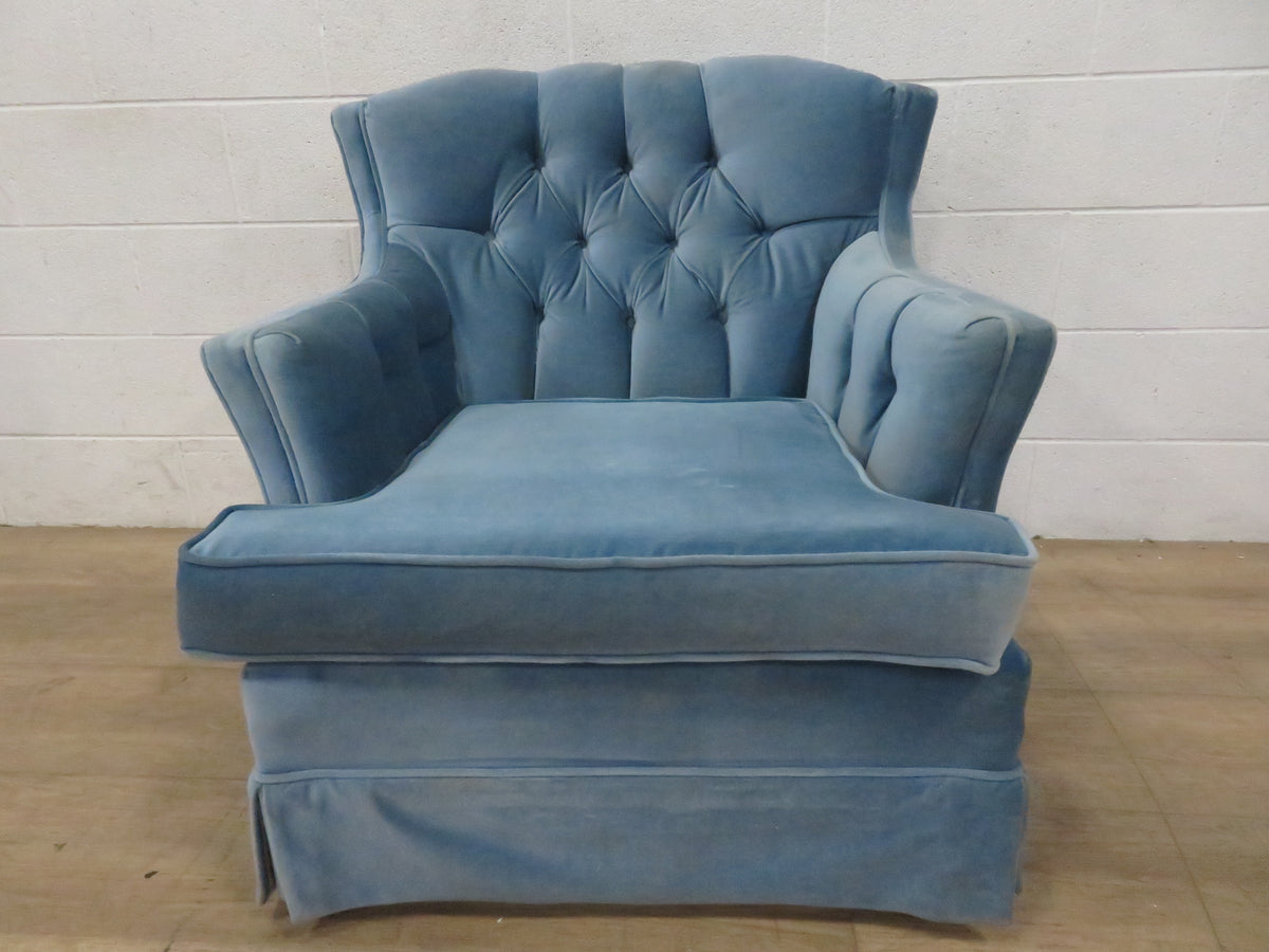 Blue Cushioned Sofa Chair