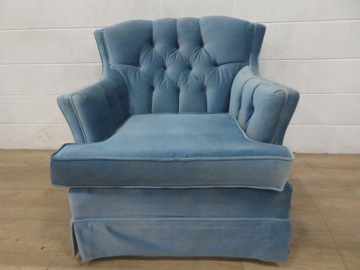 Blue Cushioned Sofa Chair