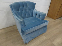 Blue Cushioned Sofa Chair