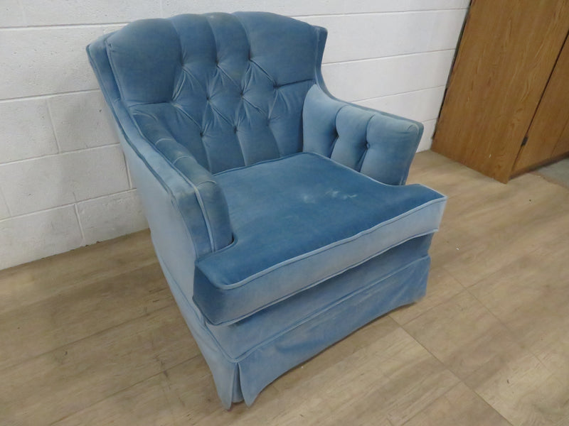 Blue Cushioned Sofa Chair