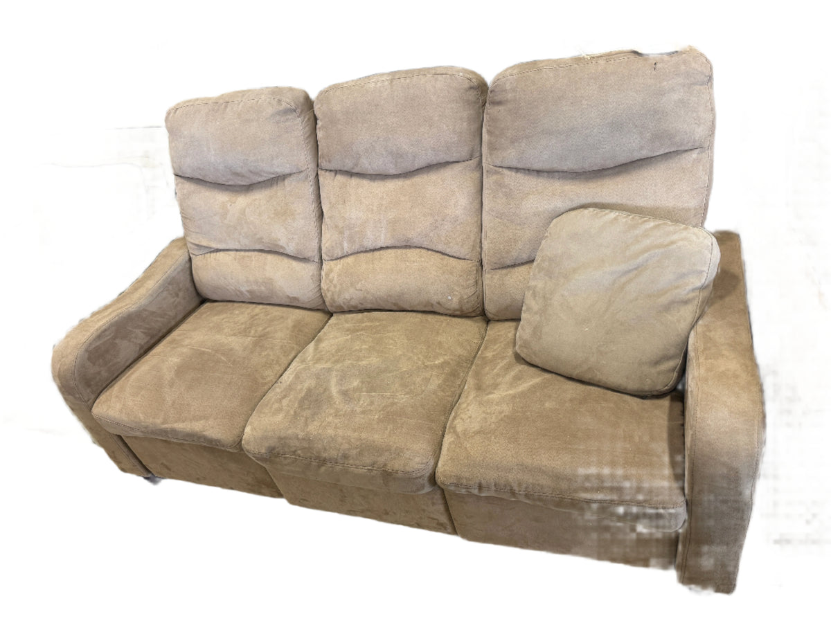 Velvet Taupe Three Cushioned Couch