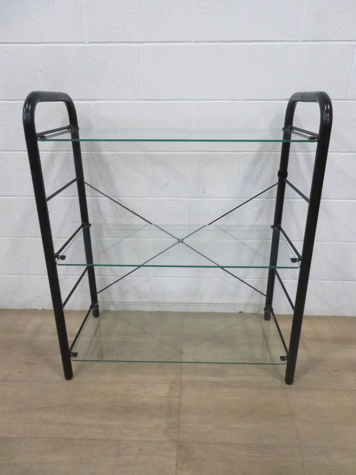 Glass and Steel Shelving Unit