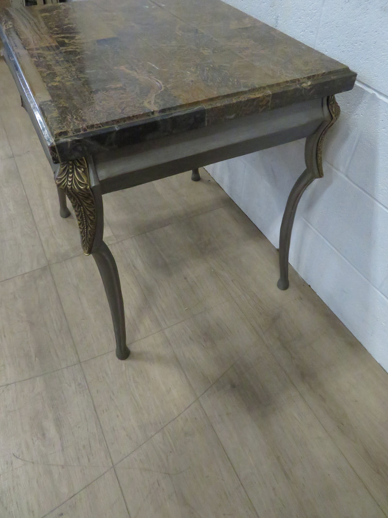 Granite Topped Side Table on Metal Legs