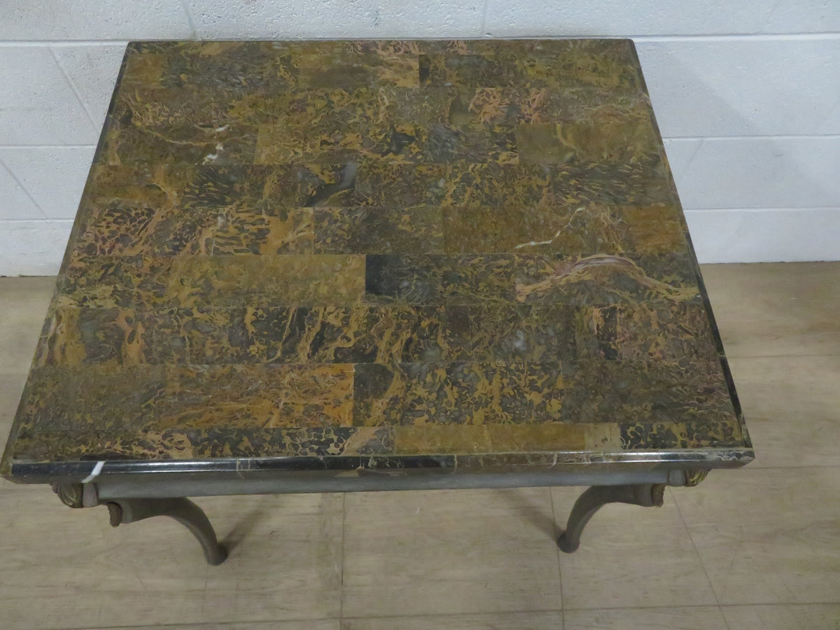 Granite Topped Side Table on Metal Legs