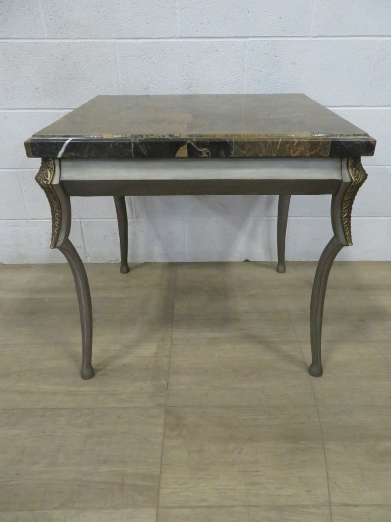 Granite Topped Side Table on Metal Legs