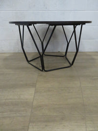 Coffee Table with Black Wooden Top